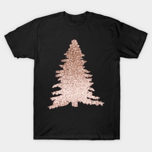 Sparkling rose gold Christmas tree T-Shirt